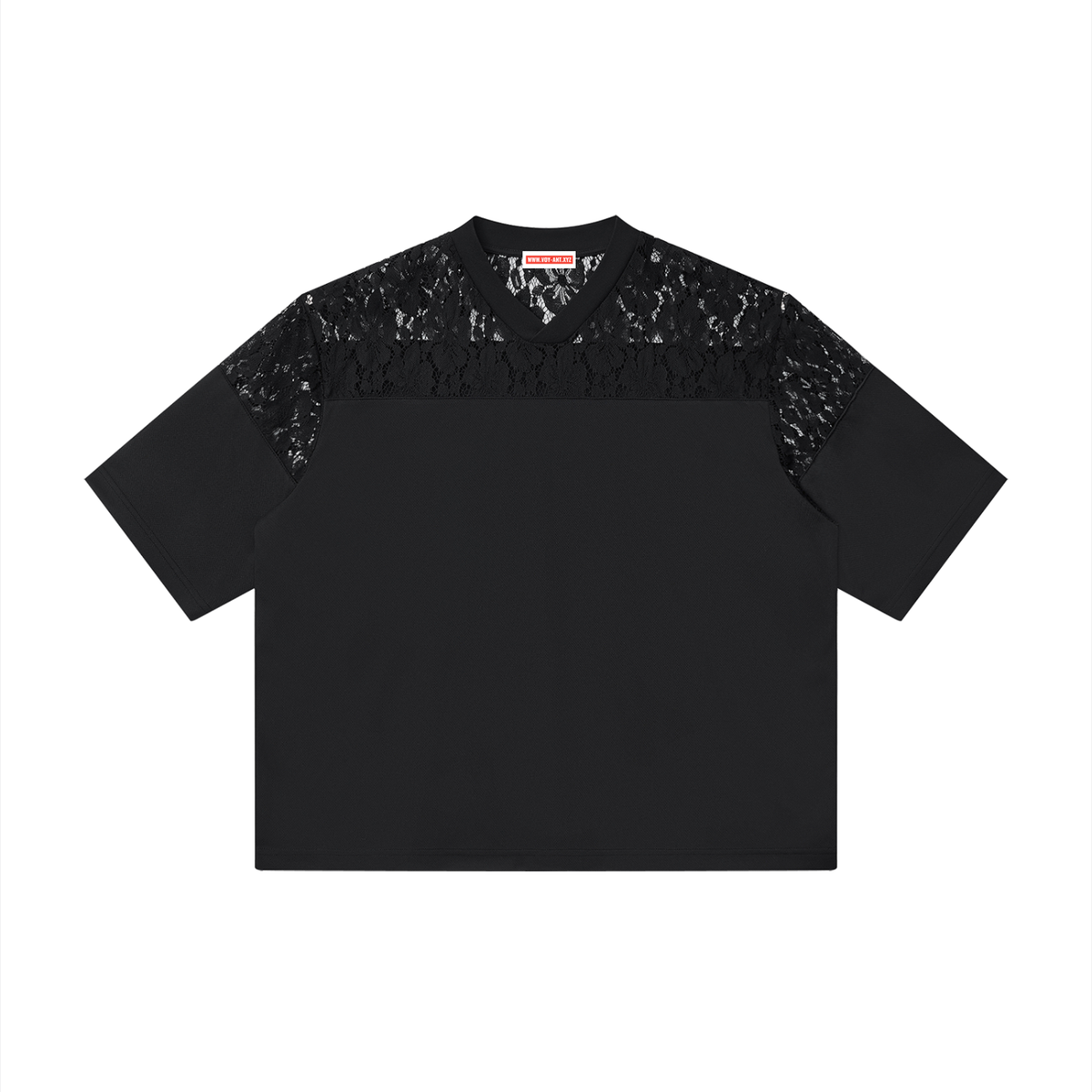 Lace Panel V-Neck
