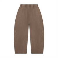 BARREL LEG PANTS — COFFEE
