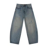 Distressed Barrel Jeans