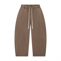 BARREL LEG PANTS — COFFEE