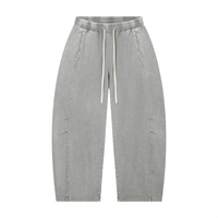 BARREL LEG PANTS — GRAY