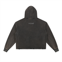 Vintage Washed Frayed-Hem Hoodie